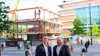 Micael Averborg och Julien Dagher utanför Pavia som är under uppbyggnad upp på Hagaplan